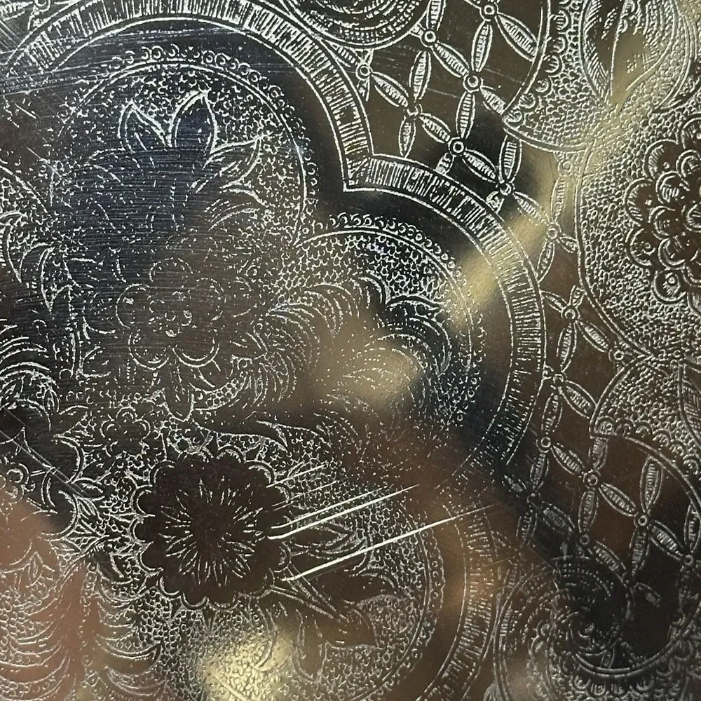 Vintage‎ Finest Nickel Plated Tinplate Serving Platter Tarnish Proof Floral 14”